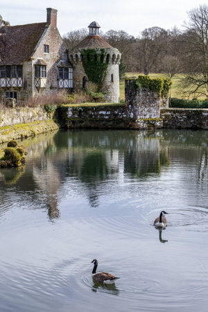 View of  a building on the Scotney Castle Estateのeditorial素材