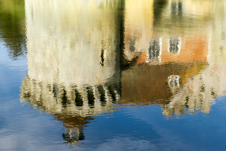 Reflection of  a building on the Scotney Castle Estateのeditorial素材