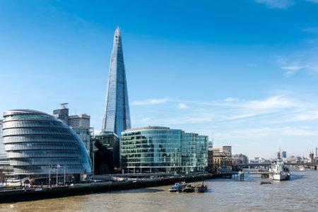 View of City Hall and the Shard in Londonのeditorial素材
