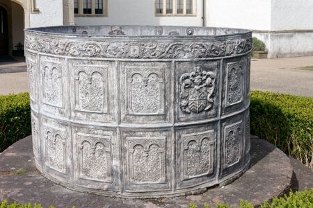 Ornamental fountain at St Fagans National History Museumのeditorial素材