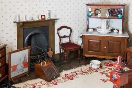 Interior of Llwyn-yr-eos Farmstead at St Fagans National History Museumのeditorial素材