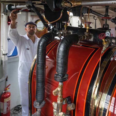 Boiler Room of the Steam Yacht Gondola on Coniston Waterのeditorial素材