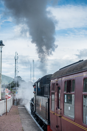 Ivatt 46512 Locomotive at Aviemore Stationのeditorial素材