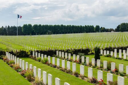French and British War Cemetery near Neuville Saint-Vaastのeditorial素材