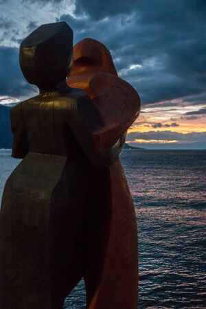 Modern art statue in Montreux Switzerlandの写真素材