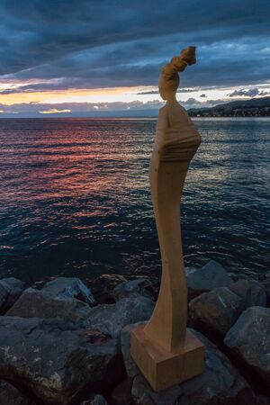 Modern art statue in Montreux Switzerlandの写真素材