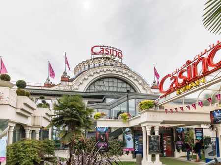 View of the Casino in Evian-les-Bains Franceのeditorial素材