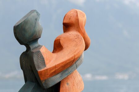 Modern art statue in Montreux Switzerlandの写真素材