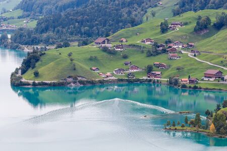 View near Brienz in the Bernese Oberland region of Switzerlandの写真素材