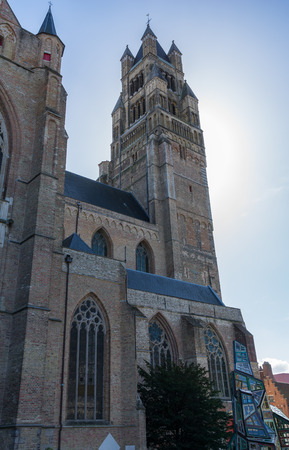 St. Salvator's Cathedral in Bruges West Flanders Belgiumの写真素材