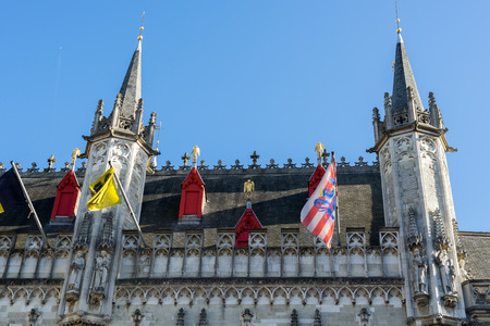 Provincial Palace in Market Square Bruges West Flanders Belgiumのeditorial素材