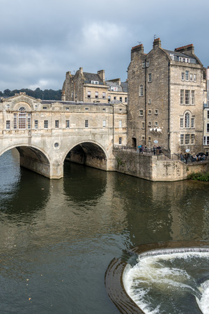 View of Pulteney Bridge in Bath Somersetのeditorial素材