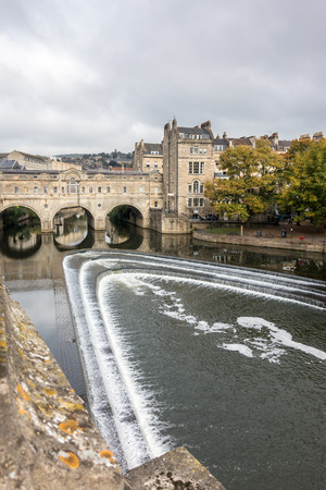 View of Pulteney Bridge in Bath Somersetのeditorial素材