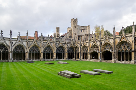 View of the Cloisters at Canterbury Cathedralの写真素材