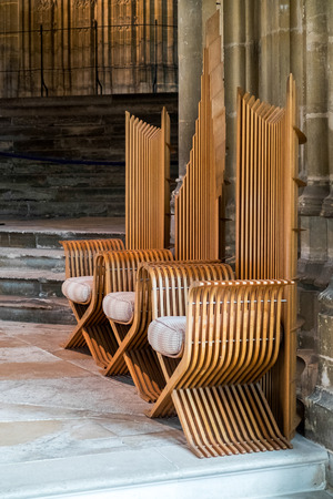 Wooden Chairs in Canterbury Cathedralのeditorial素材