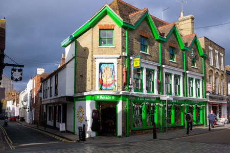 People in the old shopping area of Canterbury