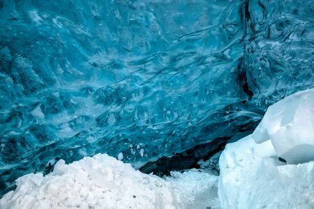 Crystal Ice Cave near Jokulsarlonの写真素材