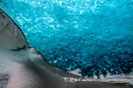 Crystal Ice Cave near Jokulsarlonの写真素材