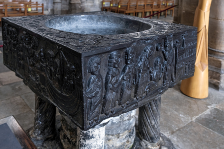 The Font at Winchester Cathedralの写真素材