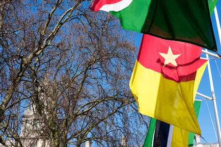 Flags Flying in Parliament Squareのeditorial素材