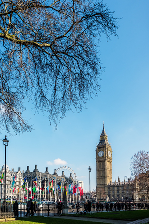 View of Big Ben across Parliament Squareのeditorial素材