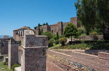 View of the Alcazaba Fort and Palace in Malagaのeditorial素材
