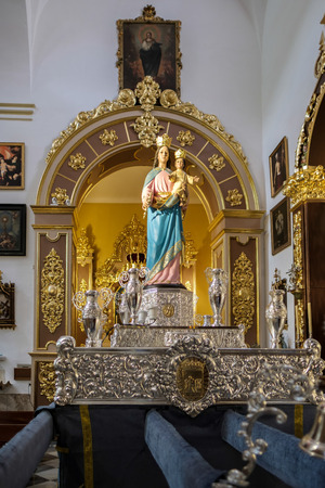 Statue of Madonna and Child in the Church of the Encarnacion in Marbellaのeditorial素材