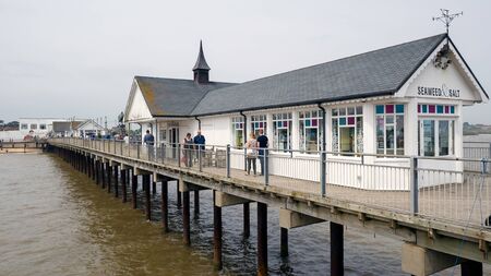 People Strolling along Southwold Pierのeditorial素材