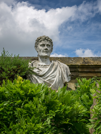 Old Statue of a Roman in the Garden at Hever Castleのeditorial素材