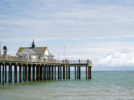 People Enjoying a Sunny Day Out on Southwold Pierのeditorial素材