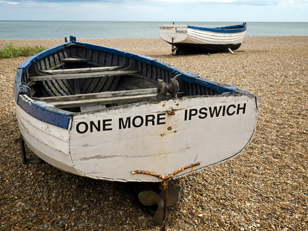 Traditional Fishing Boats on the Beach at Aldeburghのeditorial素材