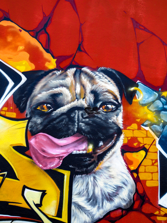 Graffiti on a Wall in Bordeauxのeditorial素材