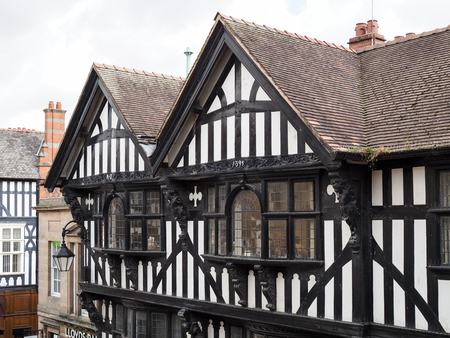 Old Tudor Buildings in Chesterの写真素材