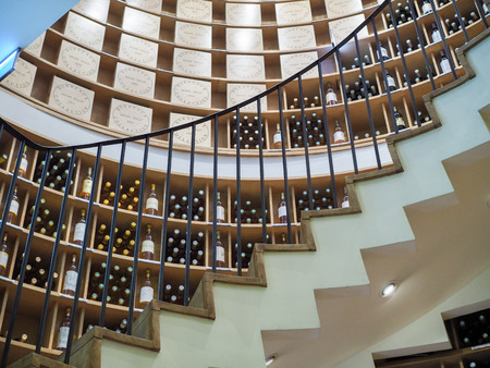 Interior View of L'Intendant Wine Shop in Bordeauxのeditorial素材