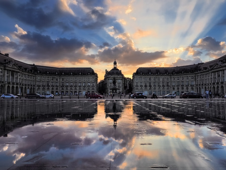 Miroir d'Eau at Place de la Bourse in Bordeaux