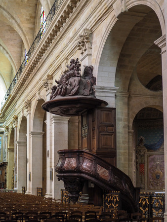 View of the Pulpit in the Church of Notre Dame in Bordeauxのeditorial素材