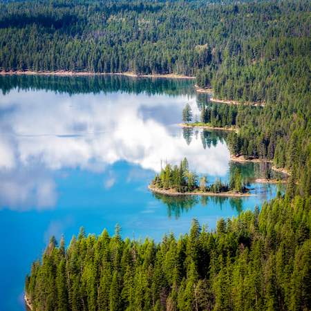 View of Holland Lake in Montanaの写真素材