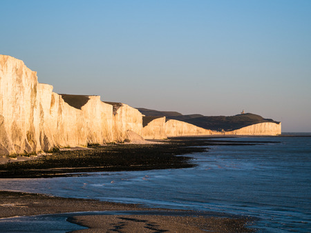 The Seven Sisters and River Cuckmere Estuary in Sussexの写真素材
