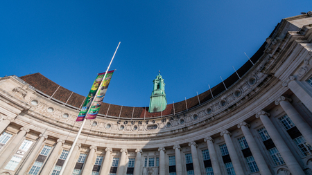 Old County Hall Building on the Southbank of the River Thamesのeditorial素材