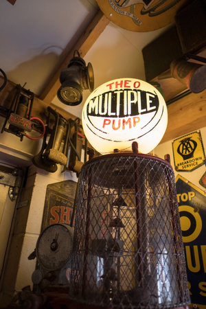 Theo Multiple Petrol Pump in the Motor Museum at Bourton-on-the-Waterのeditorial素材