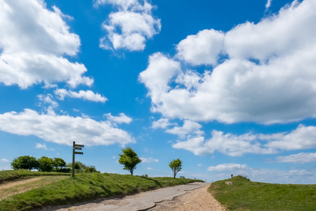 Closed Road in the Rolling Sussex Countrysideの写真素材