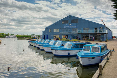 View of Blue Boats for Hire at Potter Heigham