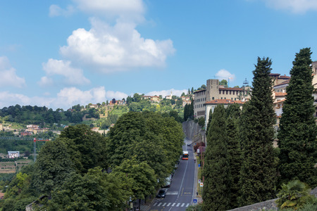 BERGAMO, LOMBARDY/ITALY - JUNE 26 : View from Citta Alta in Bergamo on June 26, 2017のeditorial素材
