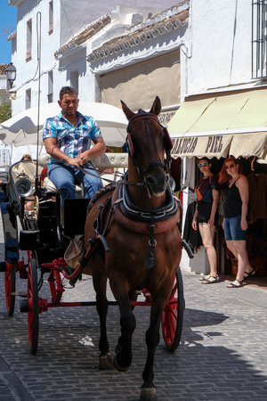 MIJAS, ANDALUCIA/SPAIN - JULY 3 : Horse and Carriage in Mijas AndalucÃ­a Spain on July 3, 2017. Unidentified people.のeditorial素材