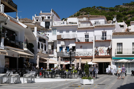 MIJAS, ANDALUCIA/SPAIN - JULY 3 : View of Mijas AndalucÃ­a Spain on July 3, 2017. Unidentified people.のeditorial素材