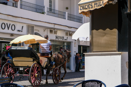 MIJAS, ANDALUCIA/SPAIN - JULY 3 : People Exploring Mijas AndalucÃ­a Spain on July 3, 2017. Unidentified people.のeditorial素材