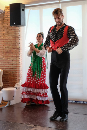 CALAHONDA, ANDALUCIA/SPAIN - JULY 3 : Flamenco Dancing at Calahonda Costa del Sol Spain on July 3, 2017. Unidentified people.のeditorial素材