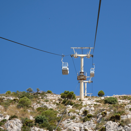BENALMADENA, ANDALUCIA/SPAIN - JULY 7 : Cable Car to Mount Calamorro near Benalmadena Spain on July 7, 2017の写真素材