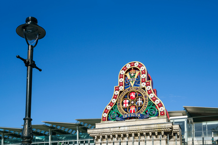 LONDON - JULY 27 : Old Railway Company Sign on the South Bank of the River Thames in London on July 27, 2017のeditorial素材