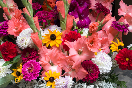 Display of Colourful Cut Flowersの写真素材